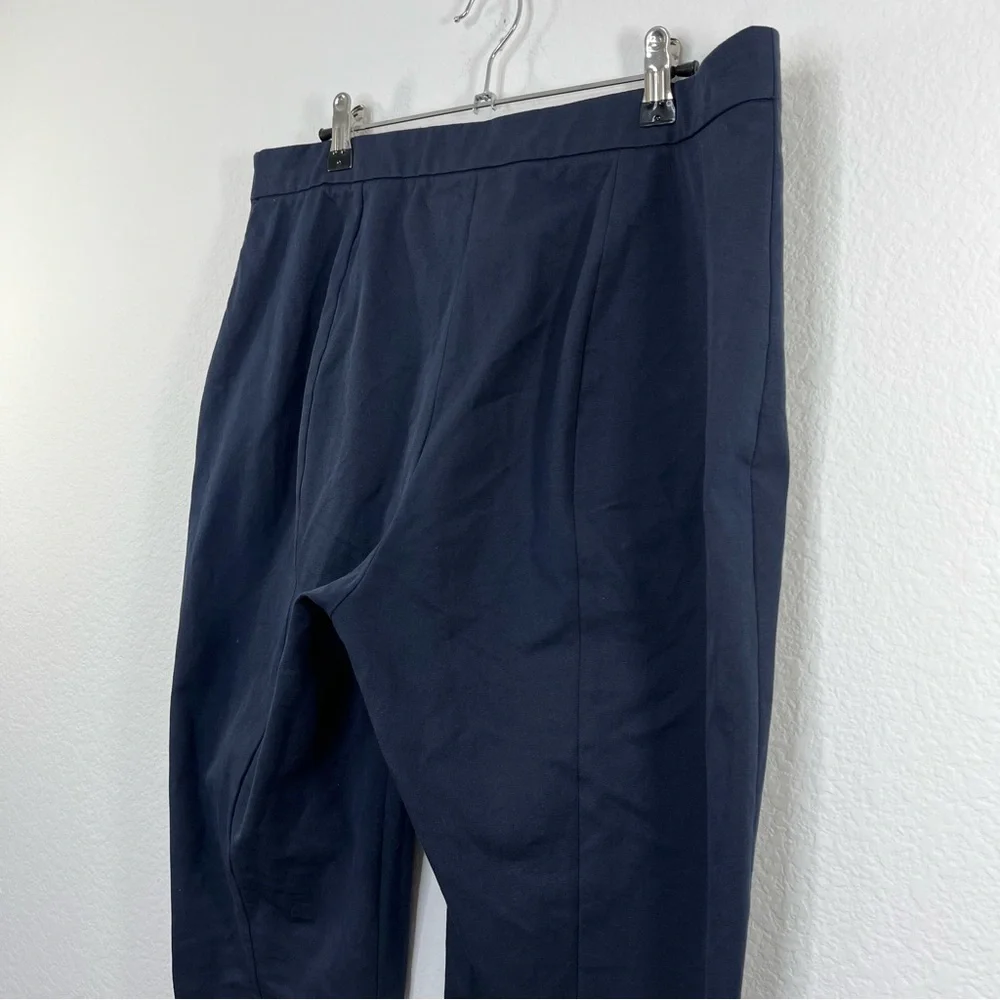 EVERLANE Side Zip Pant Cotton stretch Pant Navy Slim Fit High Waist‎ size 14